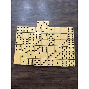 Vintage Butterscotch Bakelite Domino Set Complete 28 Pieces
